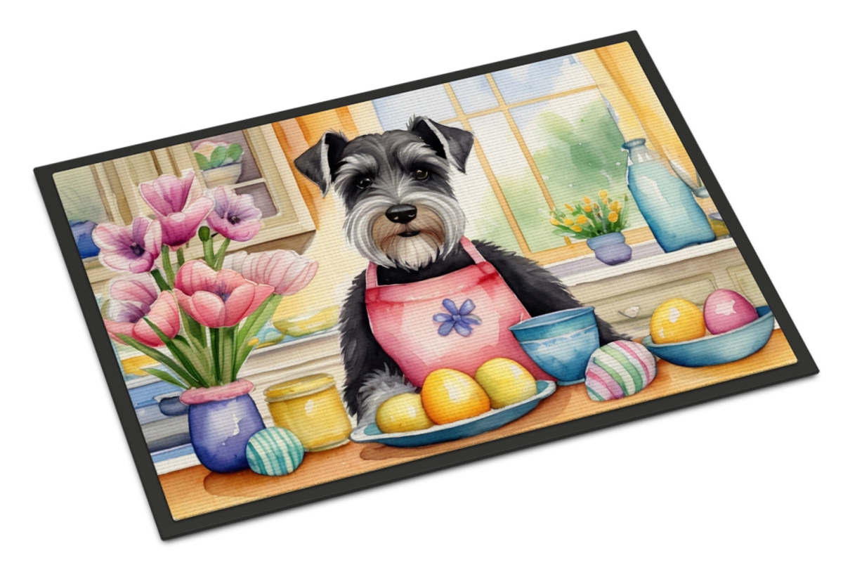 18 x 27 in. Decorating Easter Schnauzer Doormat