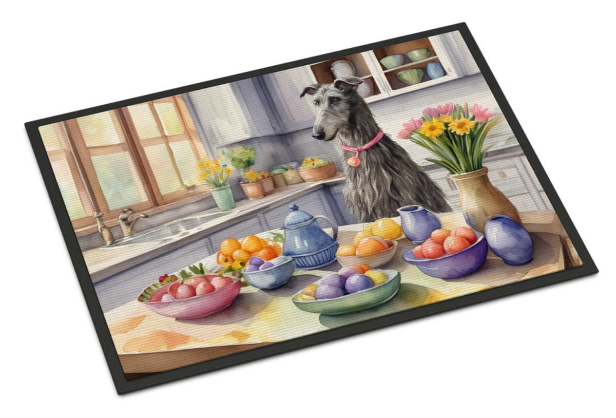 DAC6894MAT 18 x 27 in. Decorating Easter Scottish Deerhound Doormat
