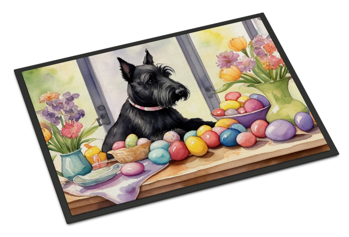 DAC6895MAT 18 x 27 in. Decorating Easter Scottish Terrier Doormat