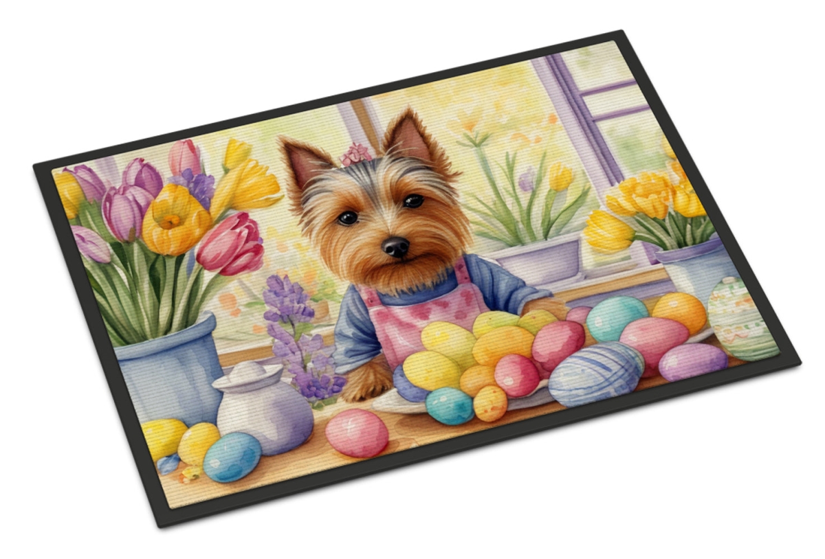 DAC6904MAT 18 x 27 in. Decorating Easter Silky Terrier Doormat