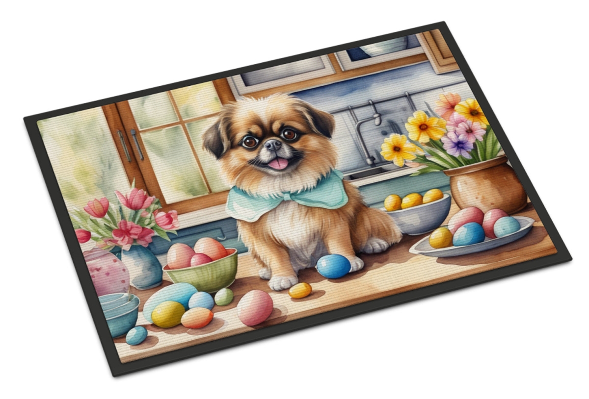 DAC6912MAT 18 x 27 in. Decorating Easter Tibetan Spaniel Doormat