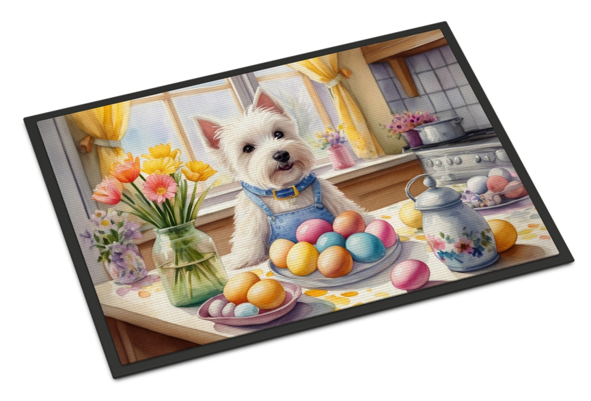 DAC6917MAT 18 x 27 in. Decorating Easter Westie Doormat