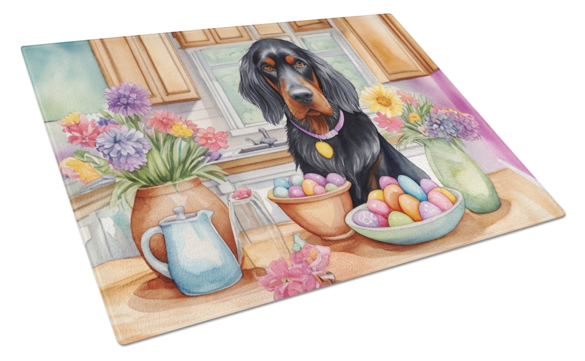 15 x 12 in. Decorating Easter Gordon Setter Glass Cutting Board