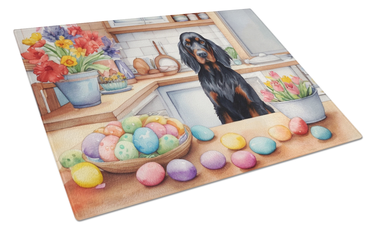 DAC6825LCB 15 x 12 in. Decorating Easter Gordon Setter Glass Cutting Board