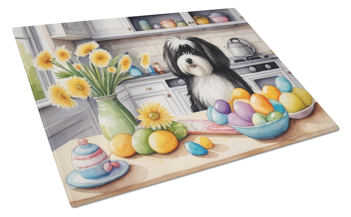 DAC6832LCB 15 x 12 in. Decorating Easter Havanese Glass Cutting Board