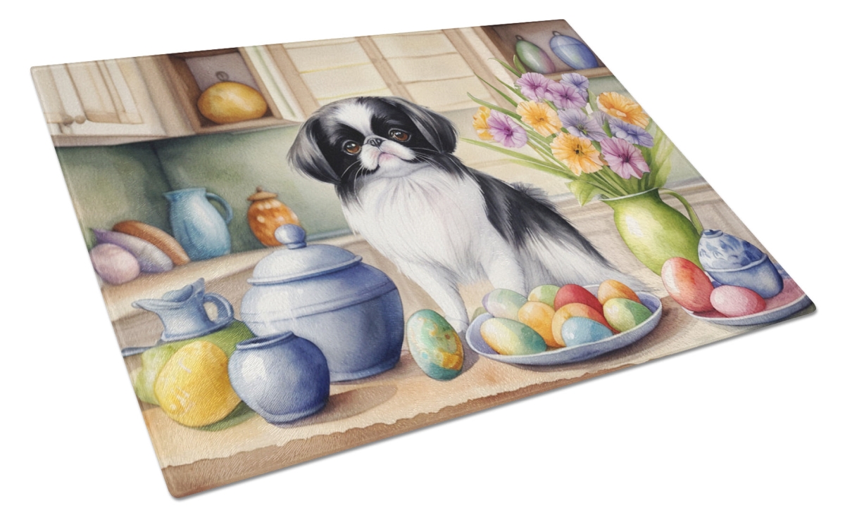 15 x 12 in. Decorating Easter Japanese Chin Glass Cutting Board