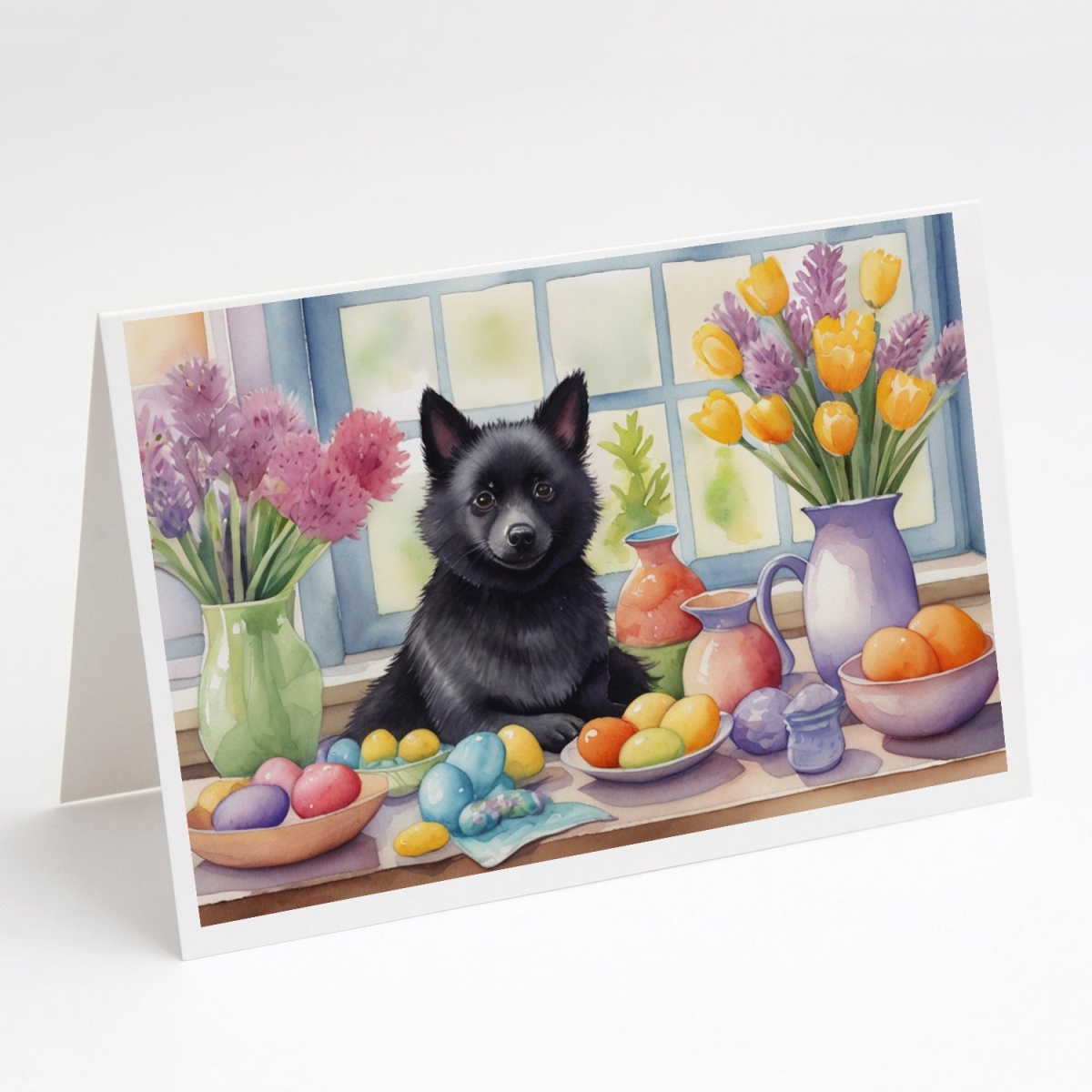 5 x 7 in. Decorating Easter Schipperke Greeting Cards - Pack of 8
