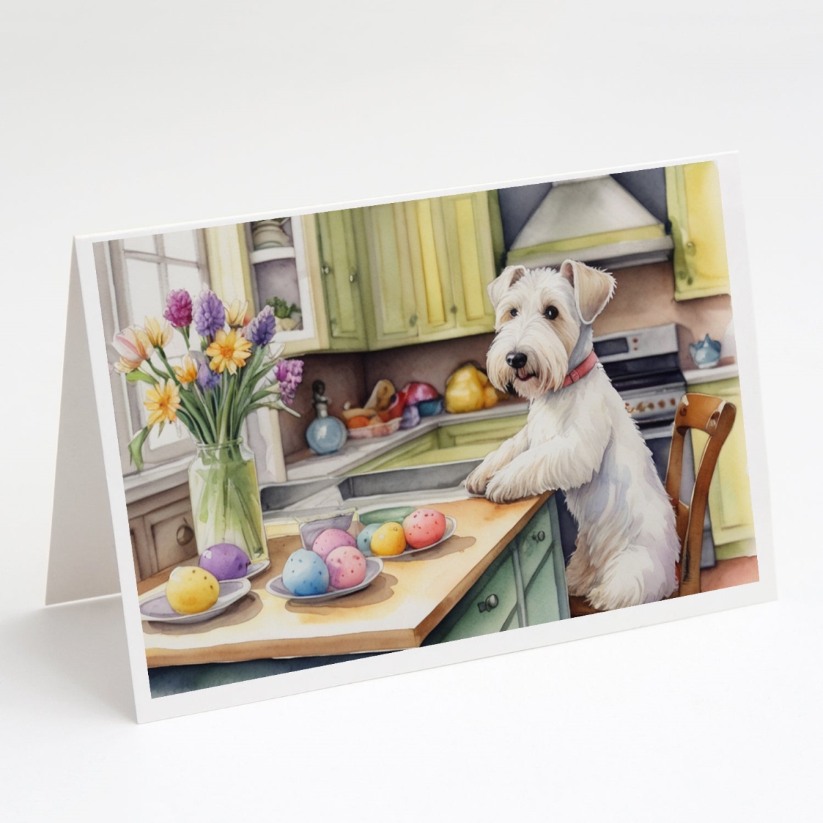 DAC6896GCA7P 5 x 7 in. Decorating Easter Sealyham Terrier Greeting Cards - Pack of 8
