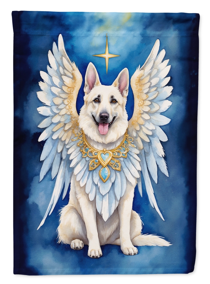 40 x 28 in. White German Shepherd My Angel House Flag
