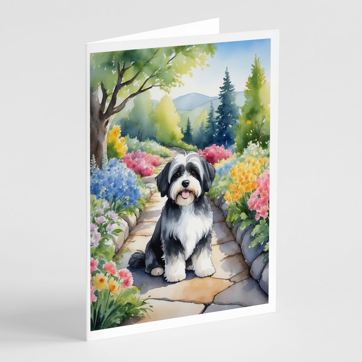 5 x 7 in. Havanese Spring Path Greeting Cards - Pack of 8