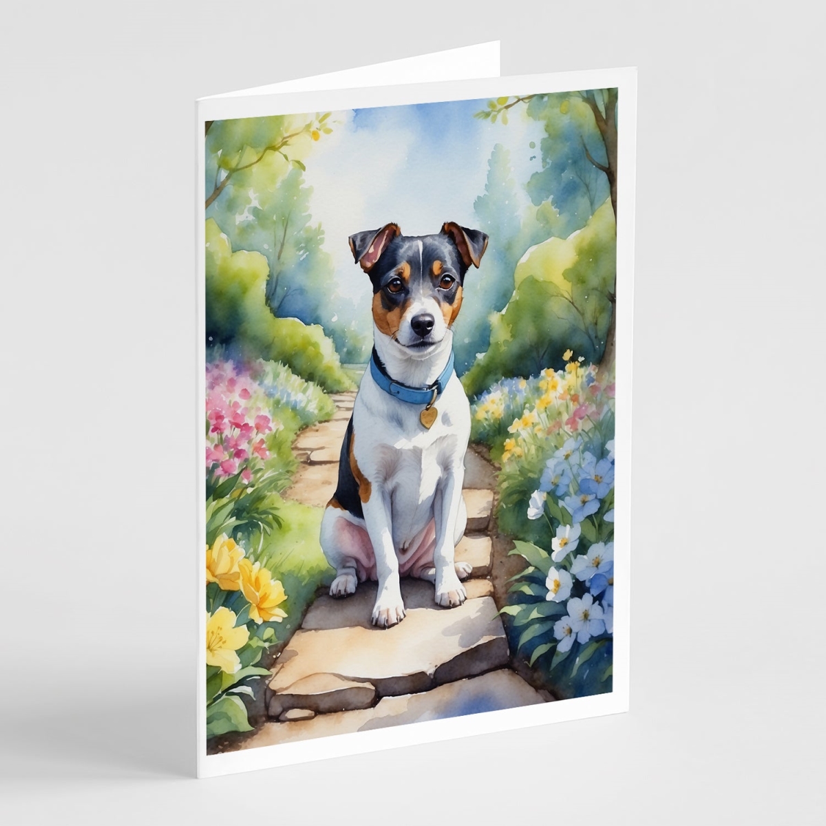 5 x 7 in. Jack Russell Terrier Spring Path Greeting Cards - Pack of 8