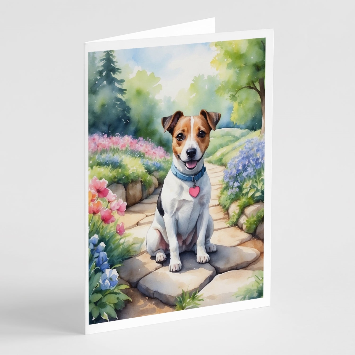 5 x 7 in. Jack Russell Terrier Spring Path Greeting Cards - Pack of 8