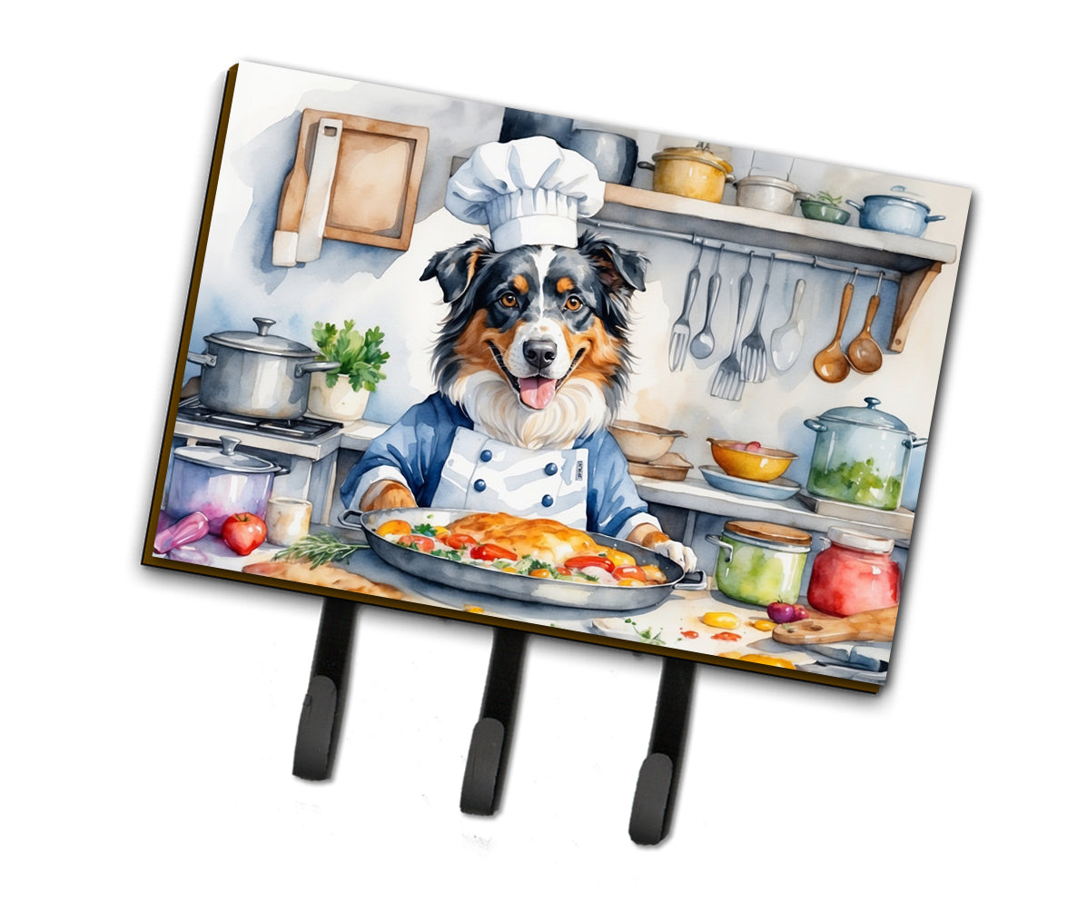 9 x 6 in. Australian Shepherd The Chef Leash or Key Holder