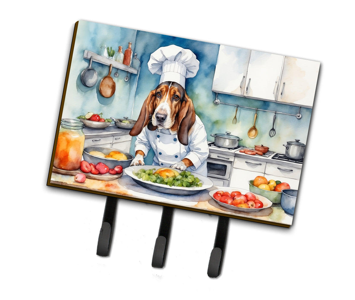9 x 6 in. Basset Hound The Chef Leash or Key Holder