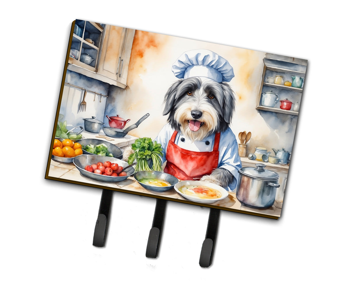 9 x 6 in. Bearded Collie The Chef Leash or Key Holder