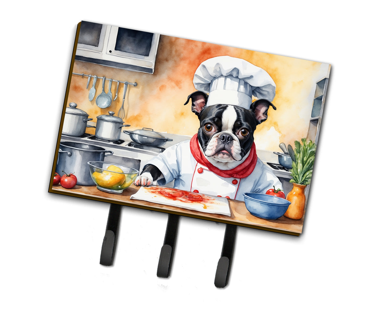 9 x 6 in. Boston Terrier The Chef Leash or Key Holder