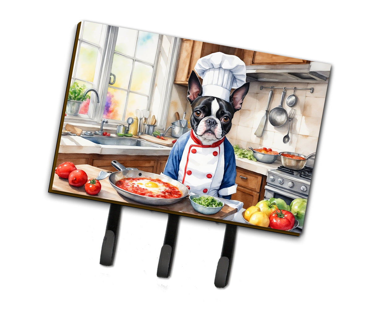 9 x 6 in. Boston Terrier The Chef Leash or Key Holder