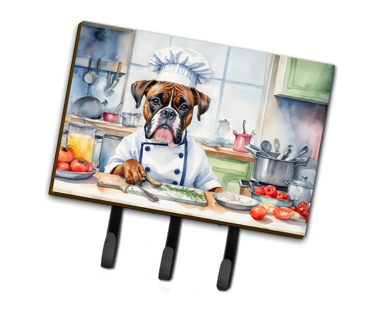 9 x 6 in. Boxer The Chef Leash or Key Holder