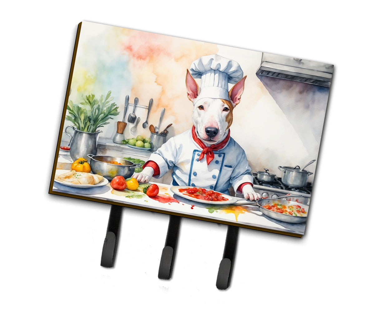 9 x 6 in. Bull Terrier The Chef Leash or Key Holder