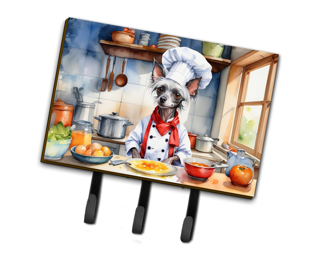 9 x 6 in. Chinese Crested The Chef Leash or Key Holder
