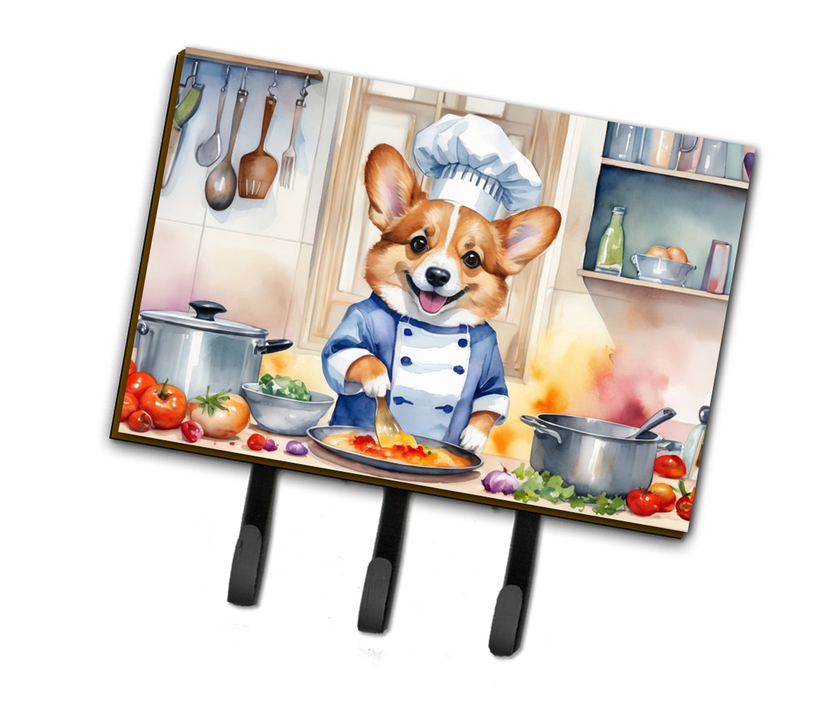 9 x 6 in. Corgi The Chef Leash or Key Holder