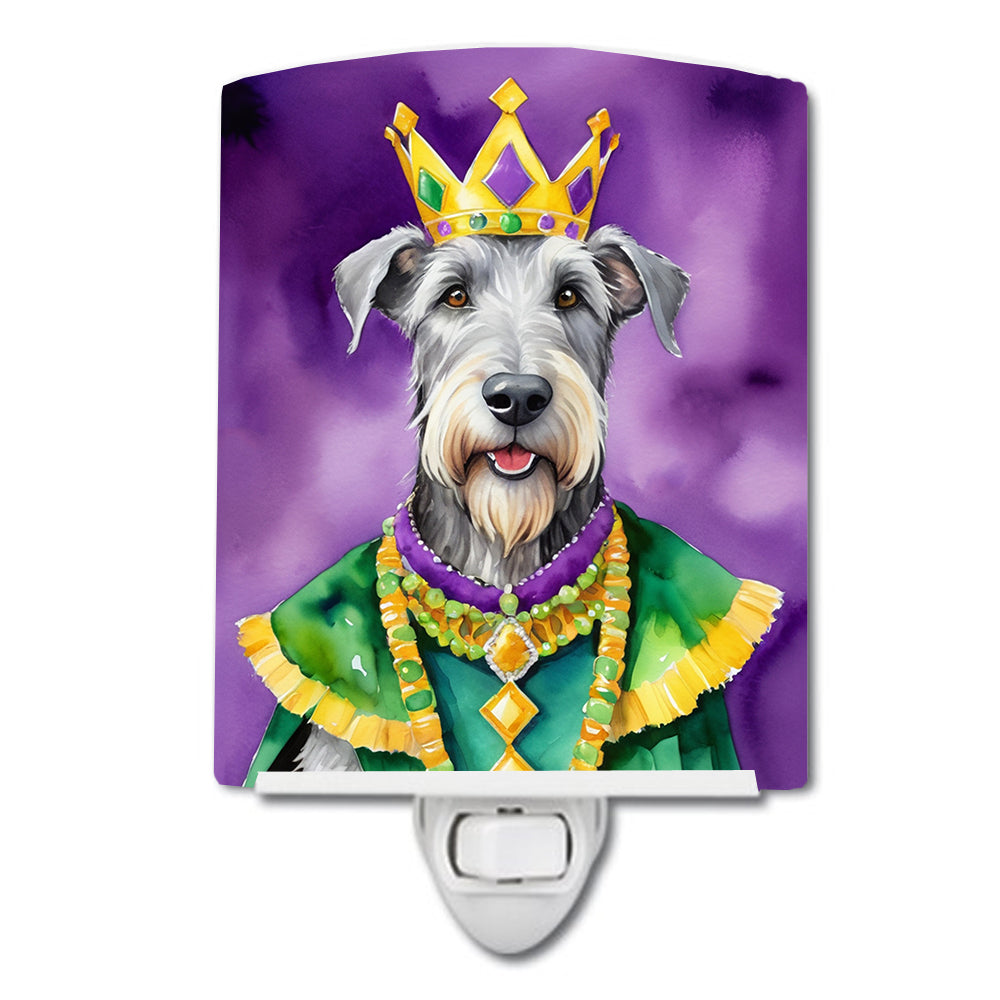 6 x 4 in. Irish Wolfhound King of Mardi Gras Ceramic Night Light