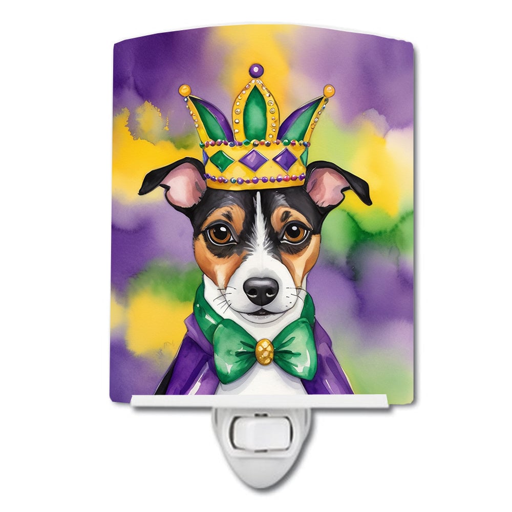 6 x 4 in. Jack Russell Terrier King of Mardi Gras Ceramic Night Light