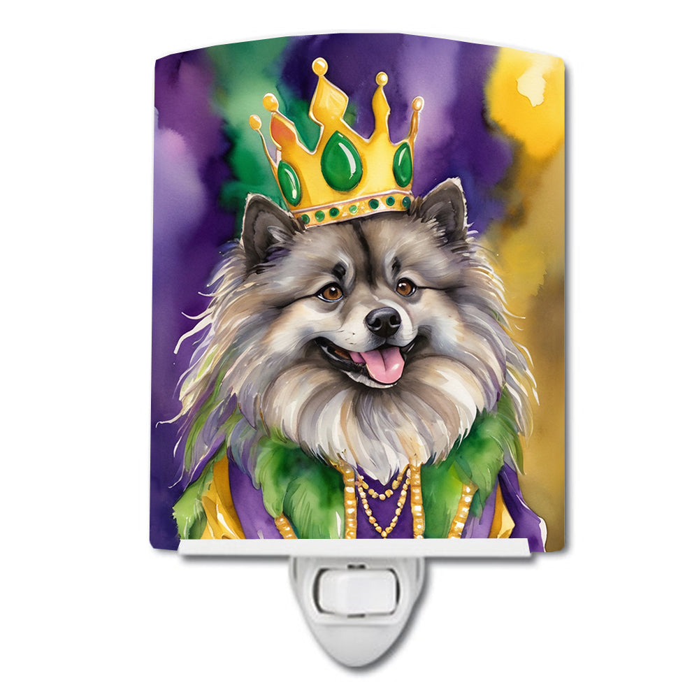 6 x 4 in. Keeshond King of Mardi Gras Ceramic Night Light