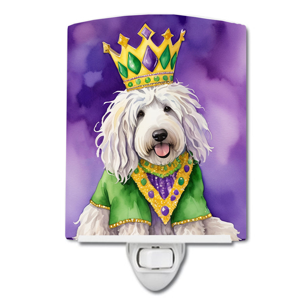 6 x 4 in. Komondor King of Mardi Gras Ceramic Night Light