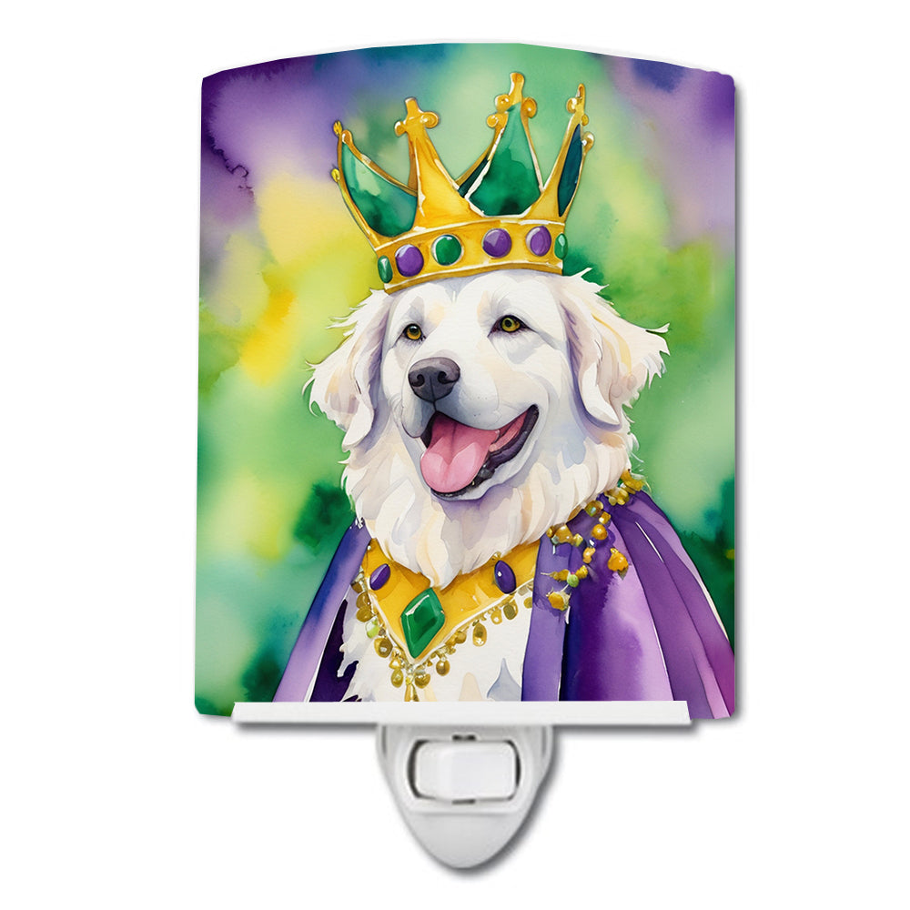 6 x 4 in. Kuvasz King of Mardi Gras Ceramic Night Light