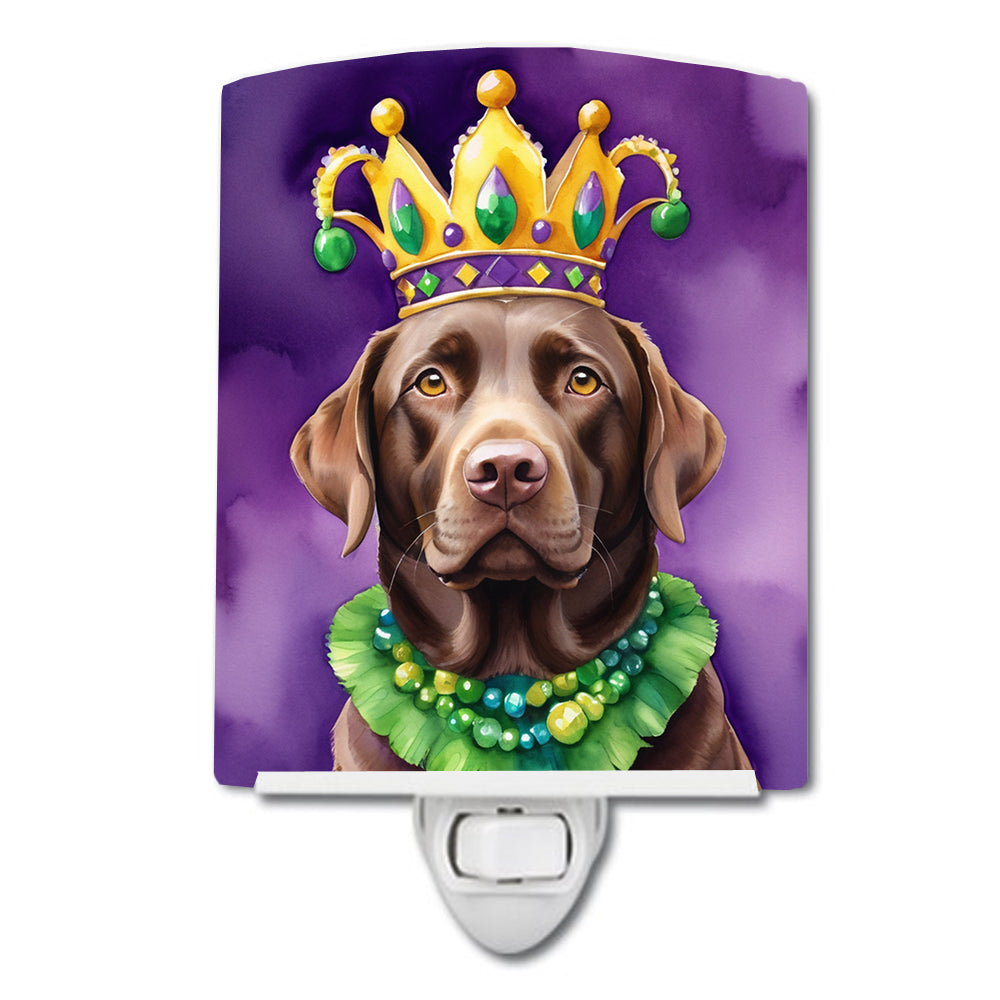 6 x 4 in. Labrador Retriever King of Mardi Gras Ceramic Night Light