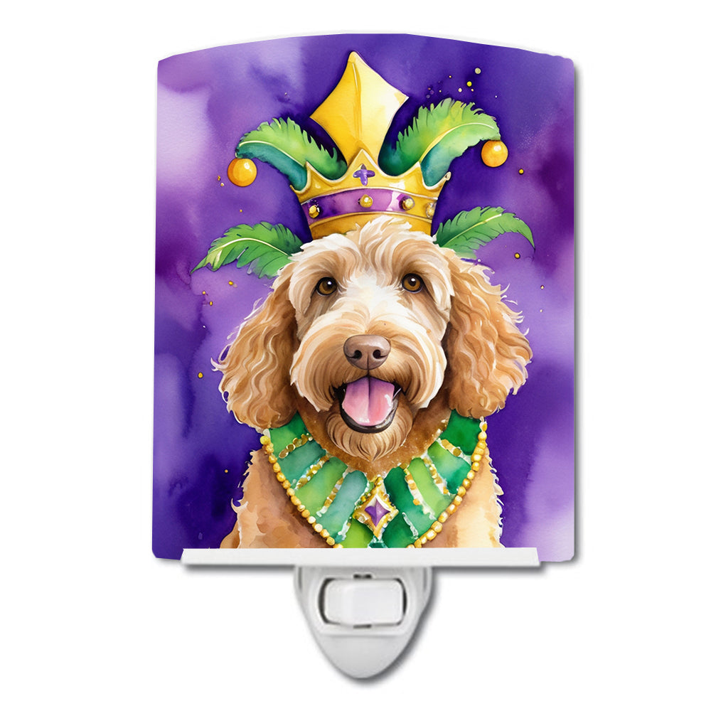 6 x 4 in. Labradoodle King of Mardi Gras Ceramic Night Light