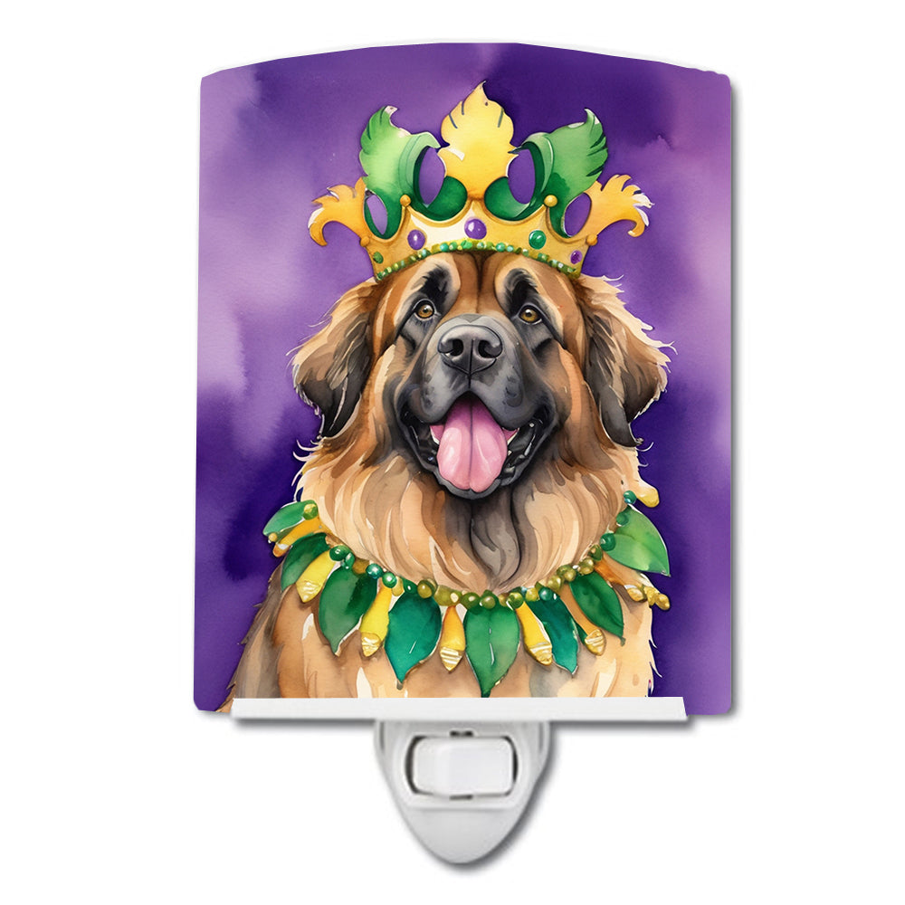 6 x 4 in. Leonberger King of Mardi Gras Ceramic Night Light