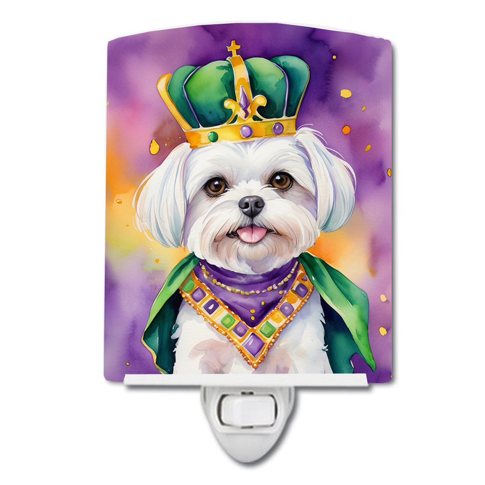 6 x 4 in. Maltese King of Mardi Gras Ceramic Night Light