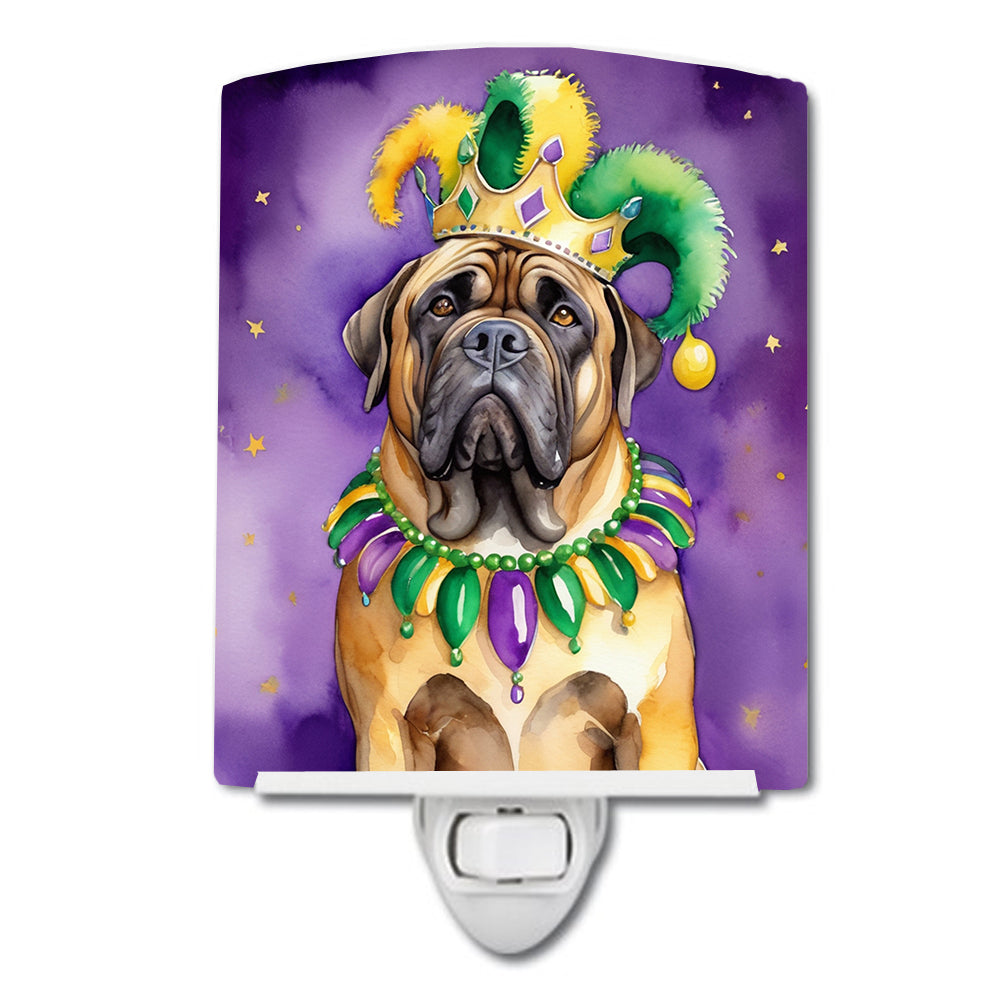 6 x 4 in. Mastiff King of Mardi Gras Ceramic Night Light
