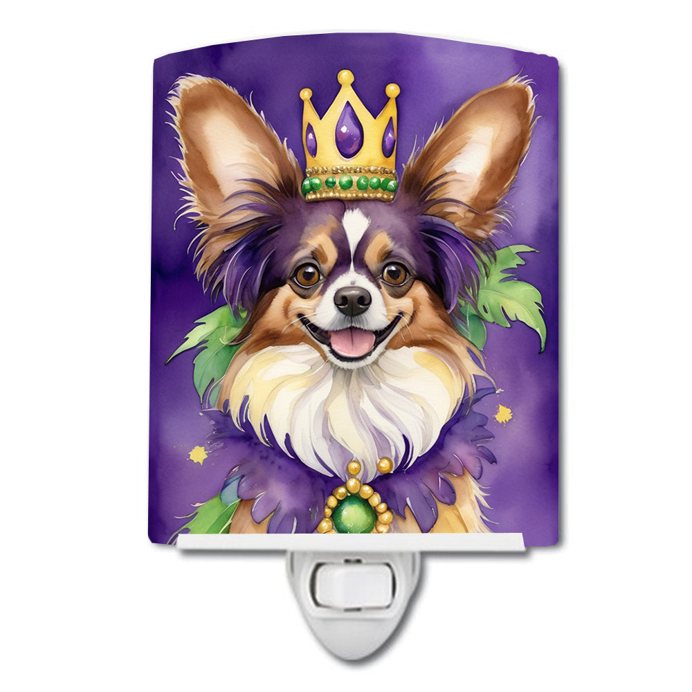 6 x 4 in. Papillon King of Mardi Gras Ceramic Night Light