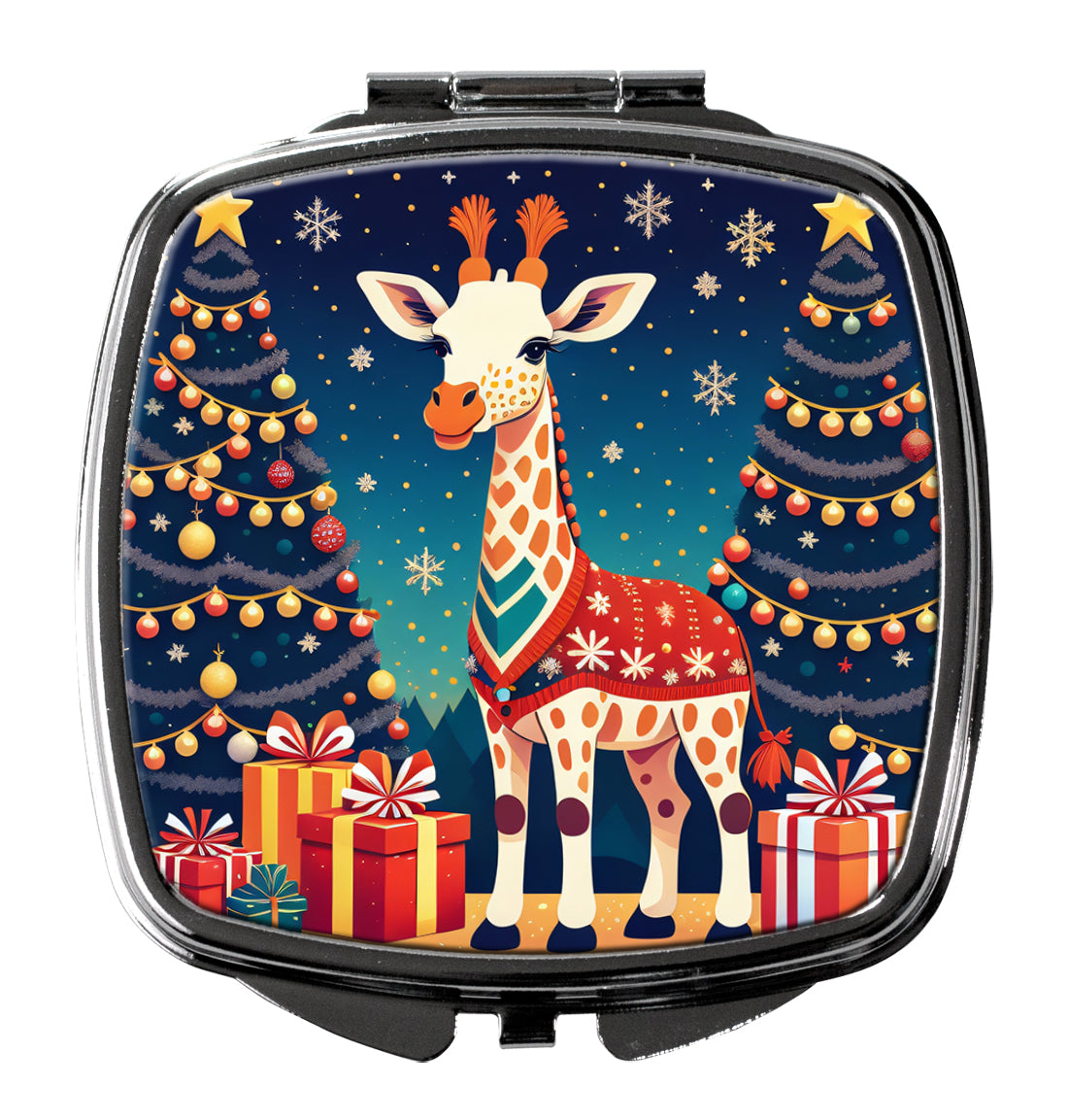 3 x 2.75 in. Giraffe Christmas Compact Mirror