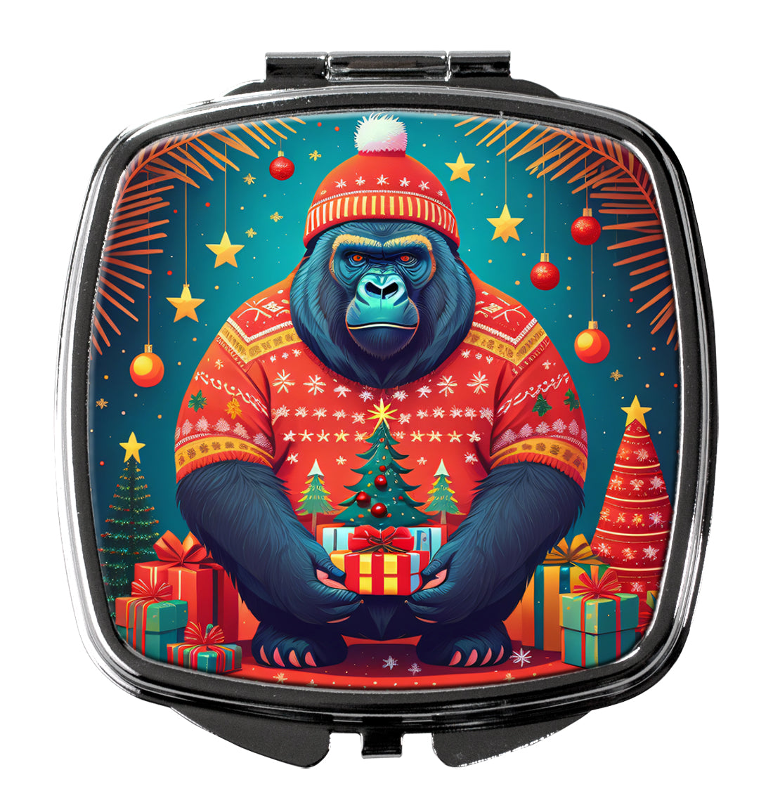 3 x 2.75 in. Gorilla Christmas Compact Mirror