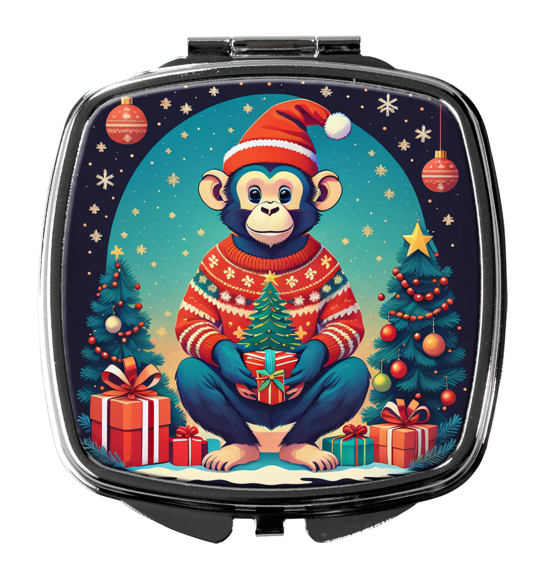 DAC1194SCM 3 x 2.75 in. Monkey Christmas Compact Mirror