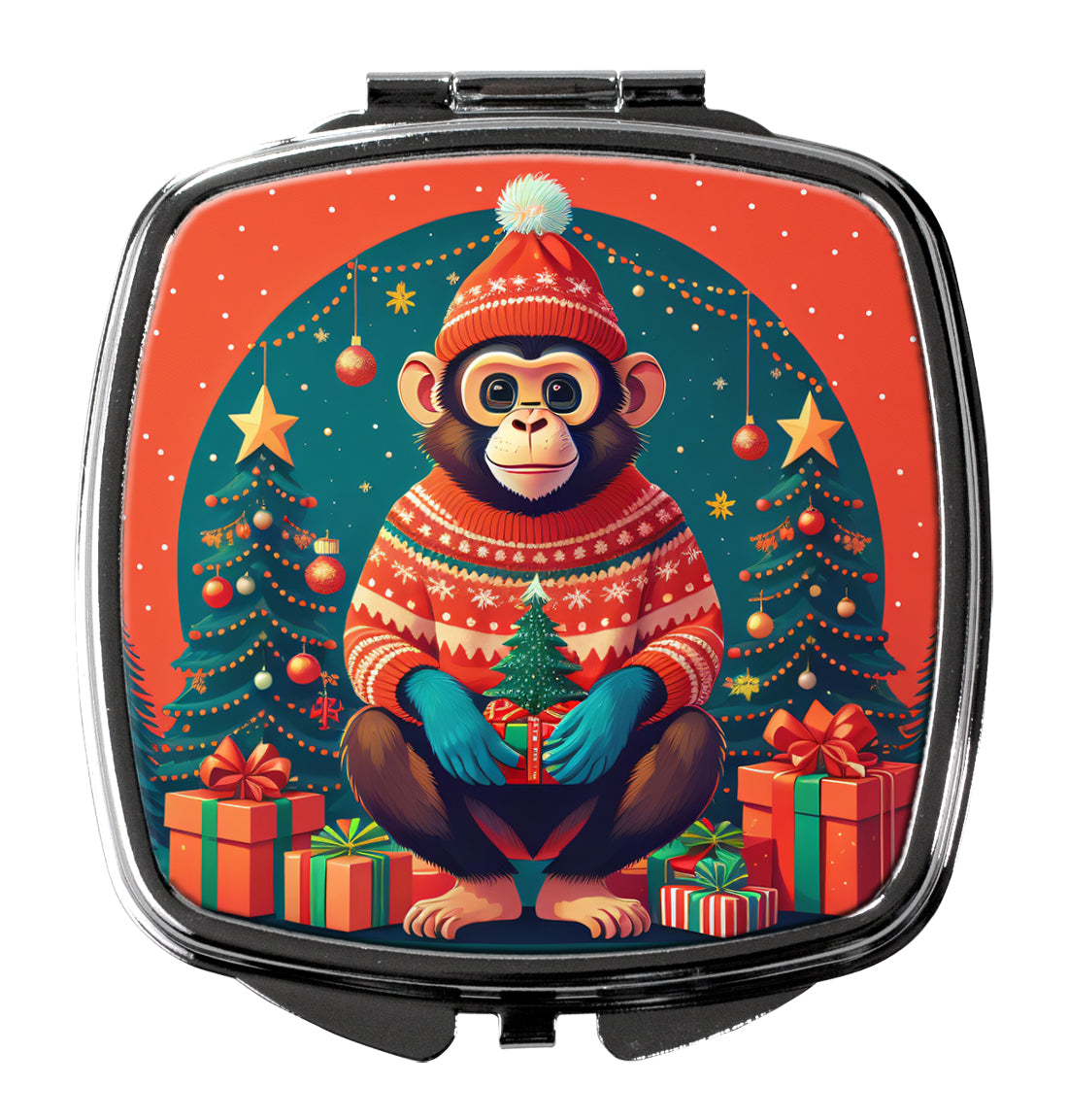 DAC1195SCM 3 x 2.75 in. Monkey Christmas Compact Mirror