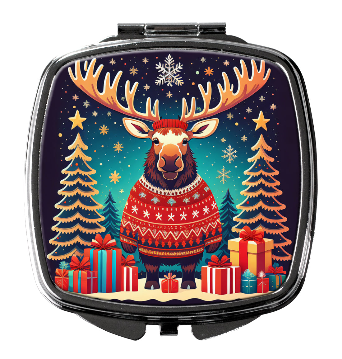 DAC1196SCM 3 x 2.75 in. Moose Christmas Compact Mirror