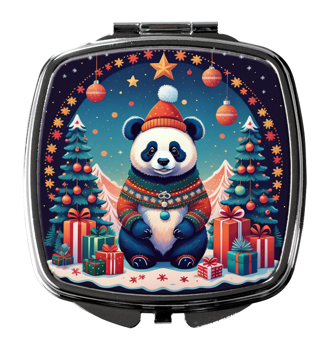 DAC1198SCM 3 x 2.75 in. Panda Christmas Compact Mirror