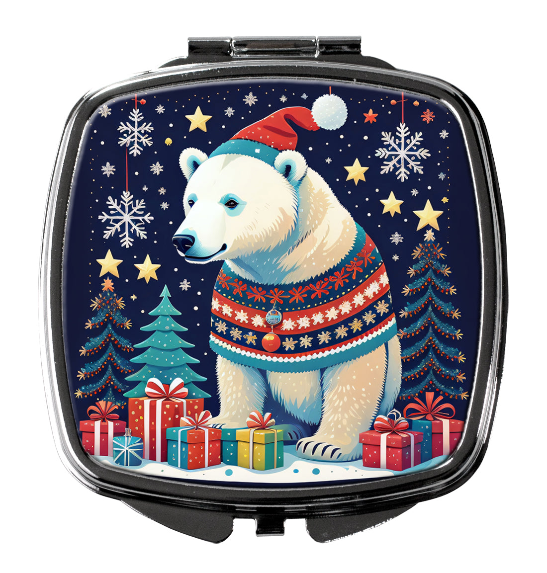 3 x 2.75 in. Polar Bear Christmas Compact Mirror