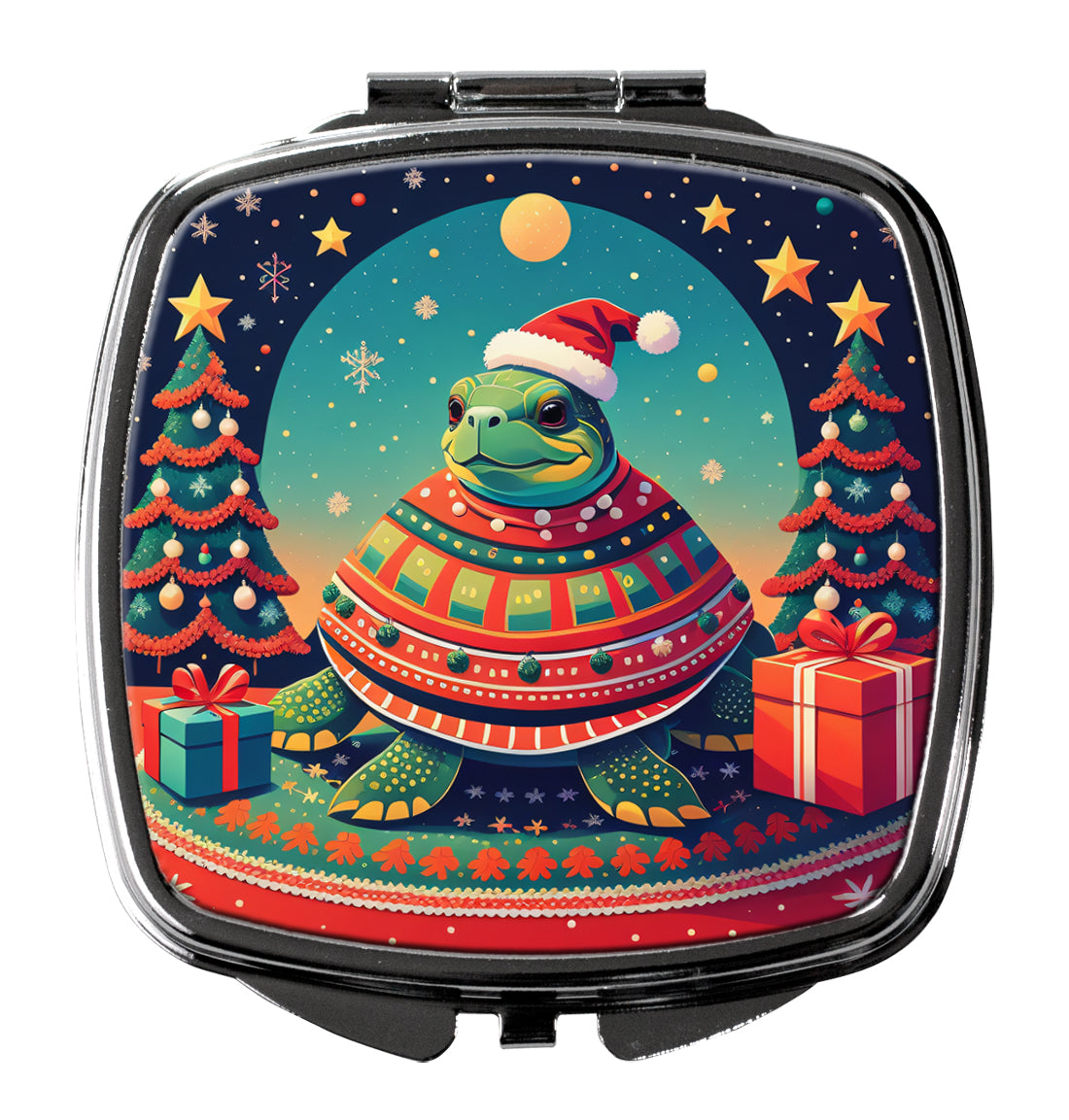 DAC1208SCM 3 x 2.75 in. Turtle Christmas Compact Mirror