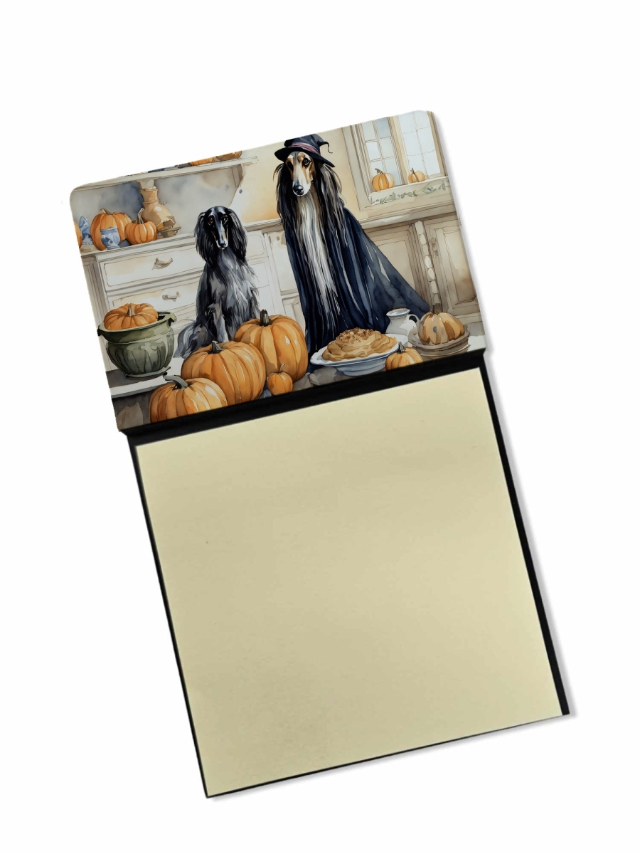 DAC1721SN 5.25 x 3.25 in. Afghan Hound Fall Kitchen Pumpkins Sticky Note Holder