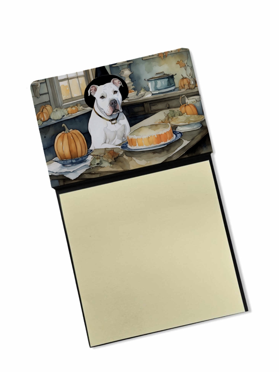 DAC1726SN 5.25 x 3.25 in. Pit Bull Terrier Fall Kitchen Pumpkins Sticky Note Holder