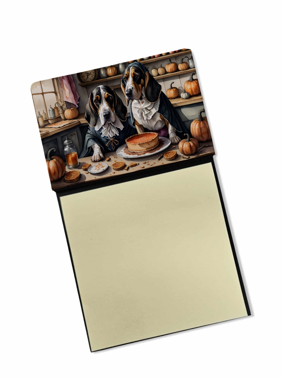 DAC1731SN 5.25 x 3.25 in. Basset Hound Fall Kitchen Pumpkins Sticky Note Holder