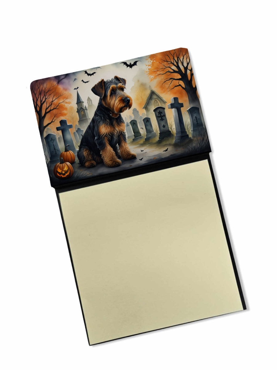 DAC2004SN 5.25 x 3.25 in. Airedale Terrier Spooky Halloween Sticky Note Holder