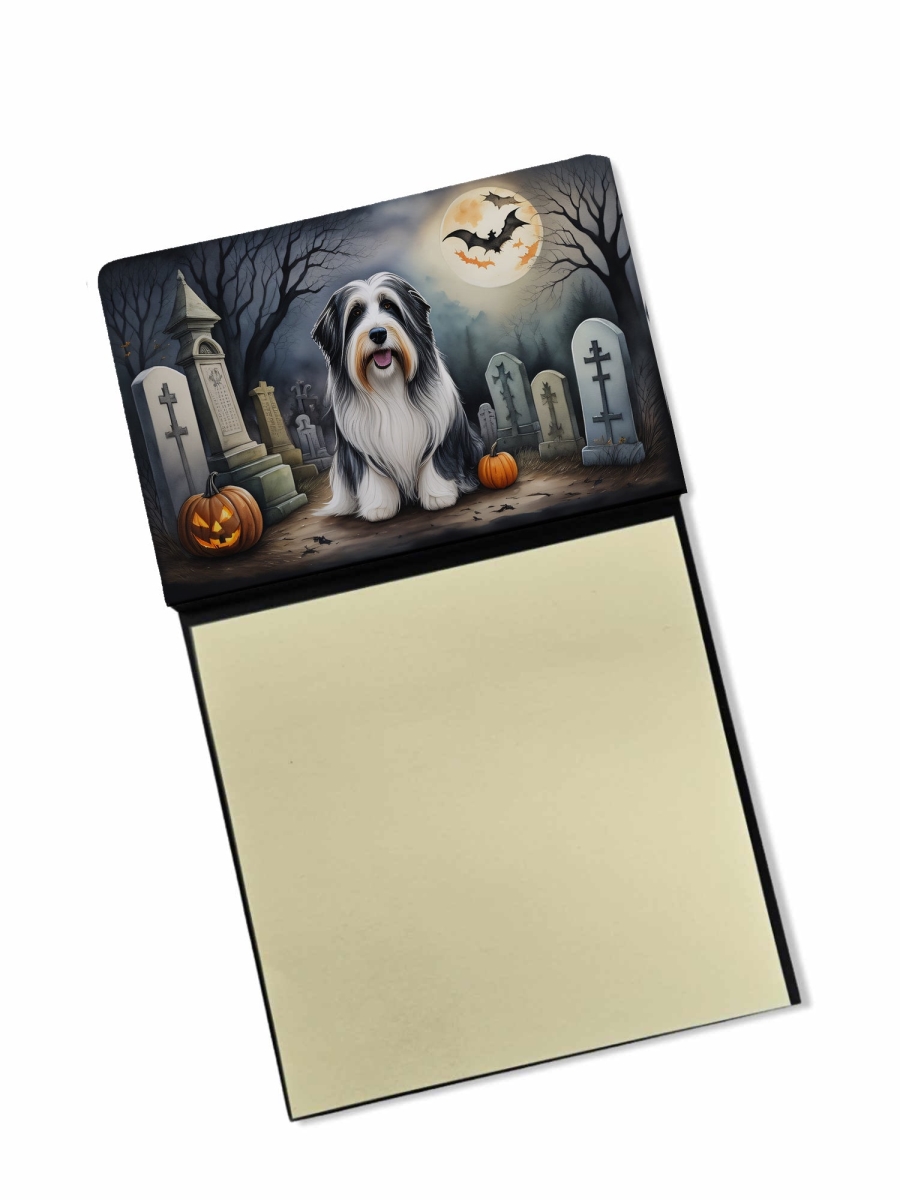 DAC2012SN 5.25 x 3.25 in. Bearded Collie Spooky Halloween Sticky Note Holder