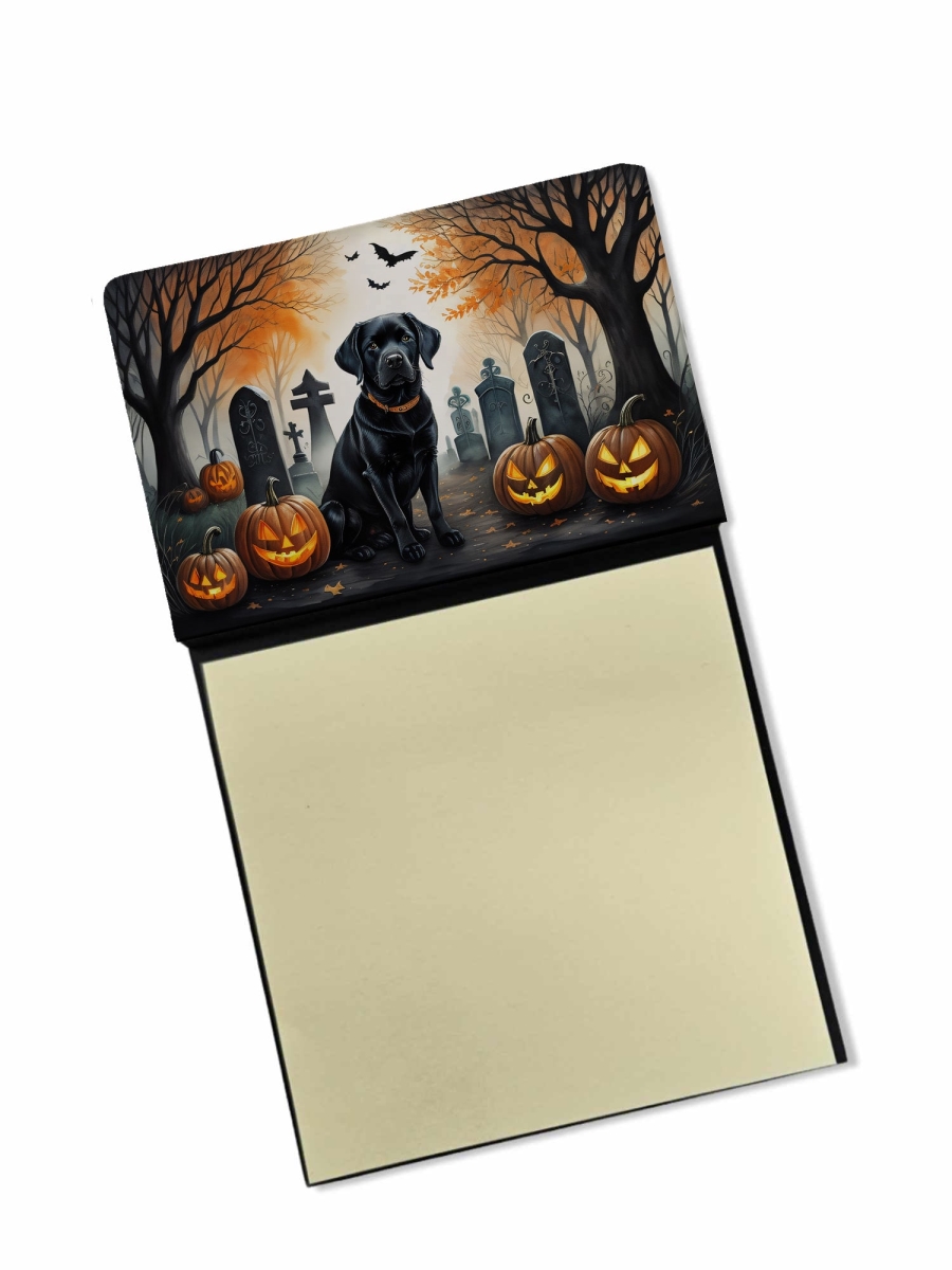 DAC2015SN 5.25 x 3.25 in. Black Labrador Retriever Spooky Halloween Sticky Note Holder